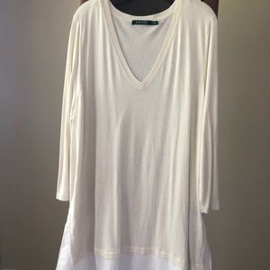 Ralph Lauren 3X yellow long sleeve light weight sweater, white hem extension